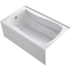 Kohler Mariposa Collection 60" Three Wall Alcove Jetted Whirlpool Bath Tub with Left Side Drain