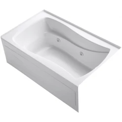 Kohler Mariposa 60" Three Wall Alcove Jetted Whirlpool Bath Tub - Right Drain