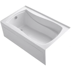 Kohler Mariposa Collection 60" Three Wall Alcove Soaking Bath Tub with Left Hand Drain, Apron, Tile Flange and Textured Bottom