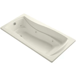 Kohler Mariposa Collection 72" Drop In Jetted Whirlpool Bath Tub with Reversible Drain