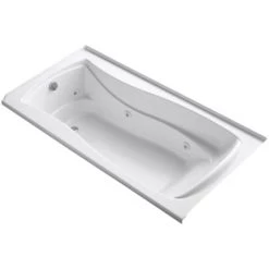 Kohler Mariposa Collection 72" Three Wall Alcove Jetted Whirlpool Bath Tub with Left Side Drain