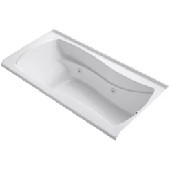 Kohler Mariposa Collection 72" Three Wall Alcove Jetted Whirlpool Bath Tub with Right Side Drain