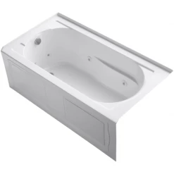 Kohler Devonshire Collection 60" Three Wall Alcove Jetted Whirlpool Bath Tub with Left Side Drain