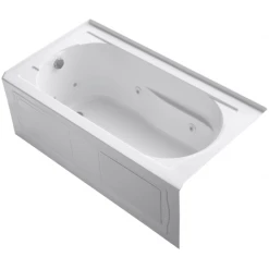 Kohler Devonshire Collection 60" Three Wall Alcove Jetted Whirlpool Bath Tub with Left Side Drain