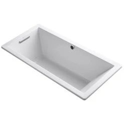 Kohler Underscore Rectangle 66" Drop In Acrylic Air Tub with Reversible Drain and Overflow
