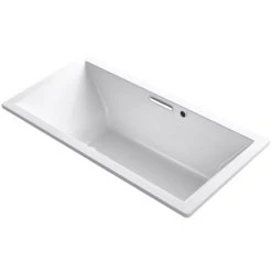 Kohler Underscore Rectangle 72" Drop In Acrylic Air Tub with Center Drain and Overflow