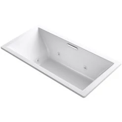 Kohler Underscore Rectangle 72" Drop In Acrylic Air / Whirlpool Tub with Center Drain and Overflow