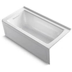 Kohler Archer 60" Alcove Soaking Bath with Left Drain and Bask