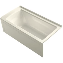 Kohler Archer Three Wall Alcove Soaking Tub with Right Hand Drain and Integral Apron
