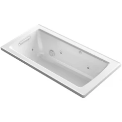 Kohler Archer 60" Drop-In Jetted Whirlpool Bath Tub - Reversible Drain