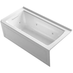 Kohler Archer 60" Three Wall Alcove Jetted Whirlpool Bath Tub - Left Drain