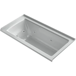 Kohler Archer 60" Three Wall Alcove Acrylic Air/Whirlpool Tub with Right Drain and Overflow - Comfort Depth Design