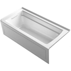 Kohler Archer 66" ExoCrylic Three-Wall Alcove Soaking Tub with Left Drain and Comfort Depth Design
