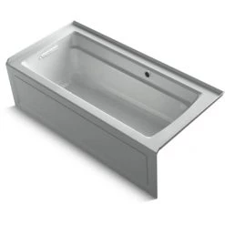 Kohler Archer 66" Three Wall Alcove Soaking Tub with Left Drain and Bask