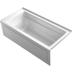 Kohler Archer 66" ExoCrylic Three-Wall Alcove Soaking Tub with Right Drain and Comfort Depth Design