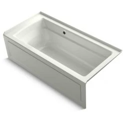 Kohler Archer 66" Three Wall Alcove Soaking Tub with Right Drain and Bask