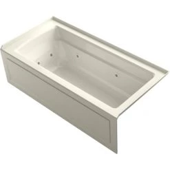 Kohler Archer 66" Three Wall Alcove Acrylic Whirlpool Tub with Right Drain and Overflow