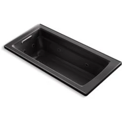 Kohler Archer 66" Drop In Whirlpool Tub with Reversible Drain and Bask