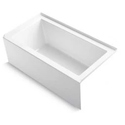 Kohler Underscore 60" Acrylic Soaking Bathtub for Three Wall Alcove Installation with Right Drain, Integral Apron and Flange - Overflow Not Included
