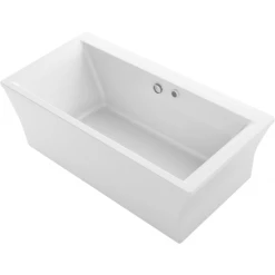 Kohler Stargaze 72" Free Standing Acrylic Air Tub with Center Drain, Overflow, and Fluted Shroud