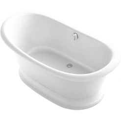 Kohler Artifacts 67" Free Standing Cast Iron Soaking Tub with Center Drain and Overflow