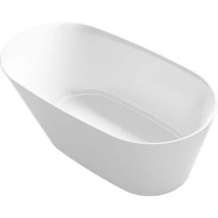 Kohler Brazn 66" Free Standing Acrylic Soaking Tub with Center Drain, Drain Assembly, and Overflow
