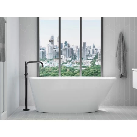 Kohler Brazn 66" Free Standing Acrylic Soaking Tub with Center Drain, Drain Assembly, and Overflow - Image 4