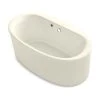 Kohler Sunstruck 60" Free Standing Soaking Tub with Center Drain, Bask Heated Surface and Straight Shroud