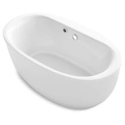 Kohler Sunstruck 61" Free Standing Acrylic Soaking Tub with Center Drain and Bask Heated Surface Technology