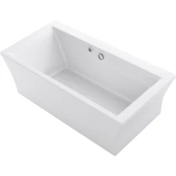 Kohler Stargaze 60" Free Standing Acrylic Soaking Tub with Center Drain and Bask Heated Surface