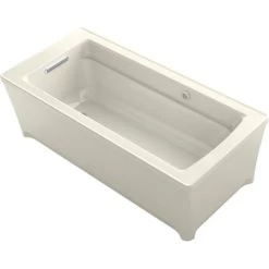 Kohler Archer 68" Free Standing Acrylic Air Tub with Reversible Drain, Overflow and Arm Rests