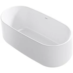 Kohler Ceric 60" Free Standing Acrylic Soaking Tub with Center Toe-tap Drain