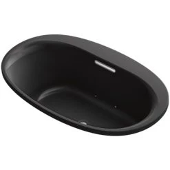 Kohler Underscore Oval 60" Drop In Acrylic Air Tub with Center Drain and Overflow