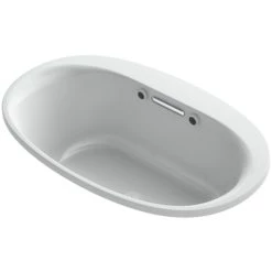 Kohler Underscore Oval 60" Drop In Acrylic Air Tub with Center Drain and Overflow