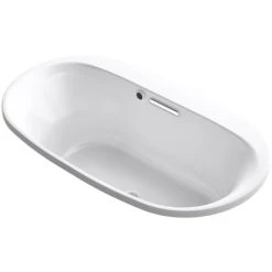 Kohler Underscore Oval 66" Drop In Acrylic Air Tub with Center Drain and Overflow