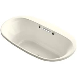 Kohler Underscore Oval 66" Drop In Acrylic Air Tub with Center Drain and Overflow