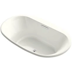 Kohler Underscore Oval 72" Drop In Acrylic Air Tub with Center Drain and Overflow