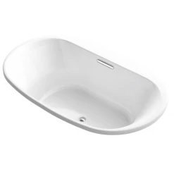 Kohler Underscore 72" Drop-In Soaking Bathtub with Center Drain, Bask Heating and VibrAcoustic Technology