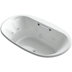 Kohler Underscore Oval 72" Drop In Acrylic Air / Whirlpool Tub with Center Drain and Overflow