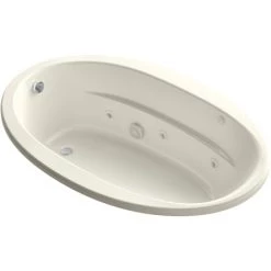 Kohler Sunward 66" Drop In or Undermount Acrylic Whirlpool Tub with Reversible Drain and Overflow