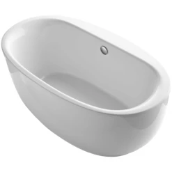 Kohler Sunstruck 66" Free Standing Bath Tub with Fluted Shroud, Lumbar Support, and Center Drain