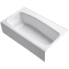 Kohler Villager Collection 60" Three Wall Alcove Bath Tub with Extra 4" Ledge and Right Hand Drain