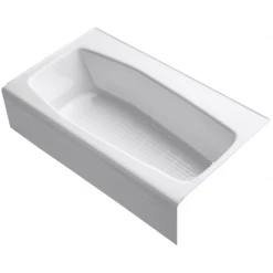 Kohler Villager Collection 60" Three Wall Alcove Bath Tub with Extra 4" Ledge and Right Hand Drain