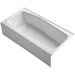 Kohler Villager Collection 60" Cast Iron Soaking Bathtub for Three Wall Alcove Installations with Right Hand Drain