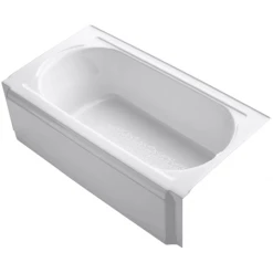Kohler Memoirs Collection 60" Three Wall Alcove Cast Iron Three Wall Alcove Soaking Bath Tub with Right Hand Drain