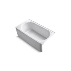 Kohler Memoirs Collection 60" Three Wall Alcove BubbleMassage Bath Tub with Right Hand Drain and White Airjet Color Finish