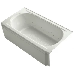Kohler Memoirs Collection 60" Three Wall Alcove BubbleMassage Bath Tub with Right Hand Drain and Vibrant Brushed Nickel Airjet Color Finish