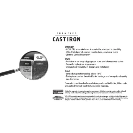 Kohler Memoirs Collection 60" Three Wall Alcove Jetted Whirlpool Bath Tub with Right Side Drain - Image 2