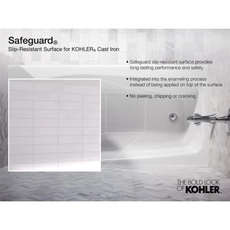 Kohler Memoirs Collection 60" Three Wall Alcove Jetted Whirlpool Bath Tub with Right Side Drain - Image 3