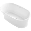 Kohler Memoirs 60" Free Standing Lithocast Gloss Cast Resin Soaking Tub with Center Drain, Drain Assembly and Overflow